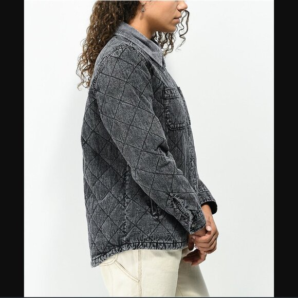 Dickies 💋 Women's Quilted Chore Jacket \\ Size Small // Washed Black \\ Zumies - Picture 12 of 16